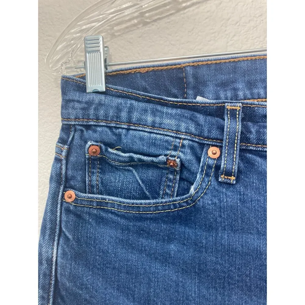 Levi's 513 Mens 32 x 32 Slim Straight Western Fall Indie Casual Denim Blue Jeans